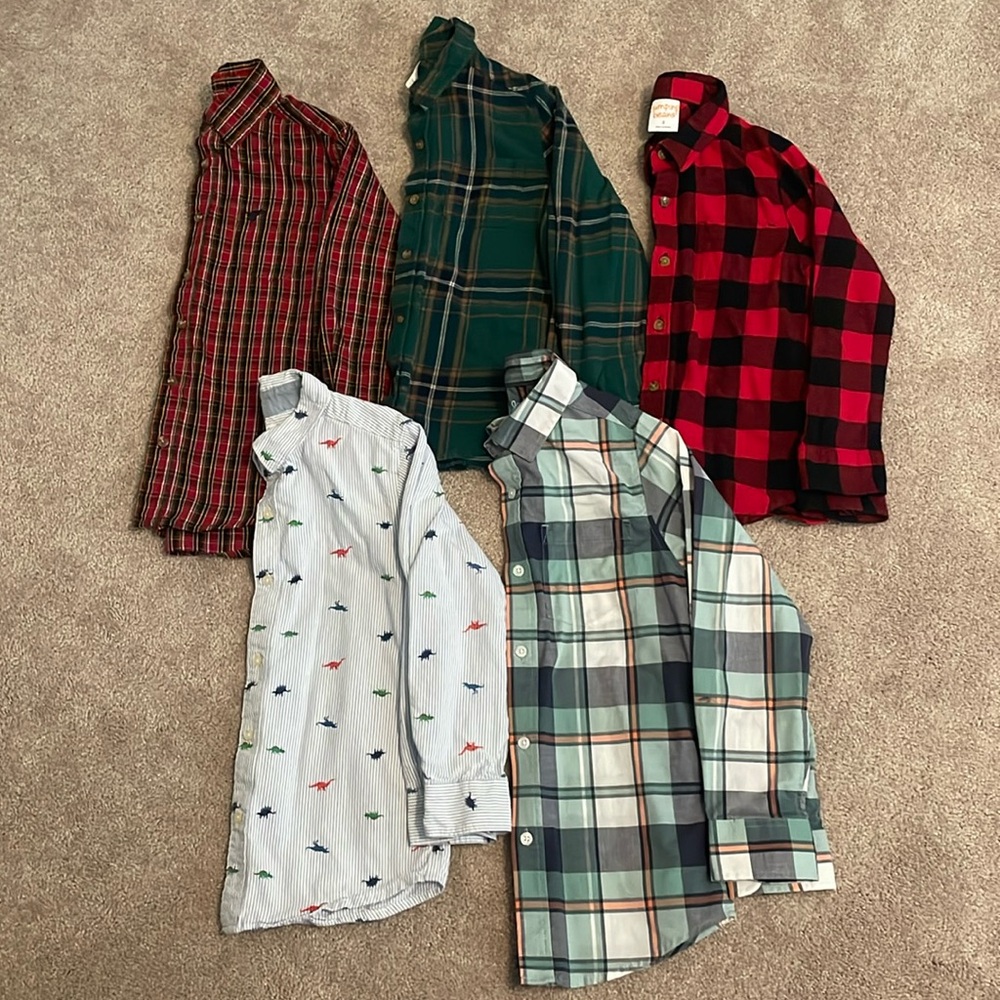 Boys Button Down Shirts - Set of 5